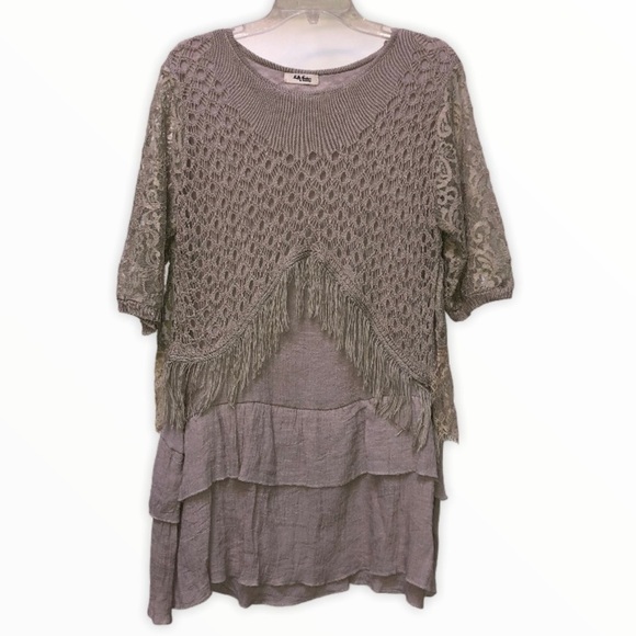 BOHO crochet fringe Tunic/Dress Selfie Couture by Trendology - Picture 3 of 9